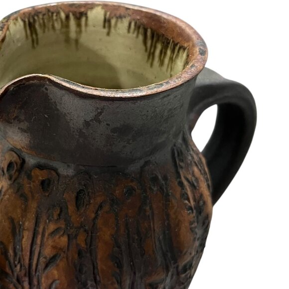 Vintage Monastery Art Collection Handcrafted Pitcher With Floral Pattern - Picture 7 of 9